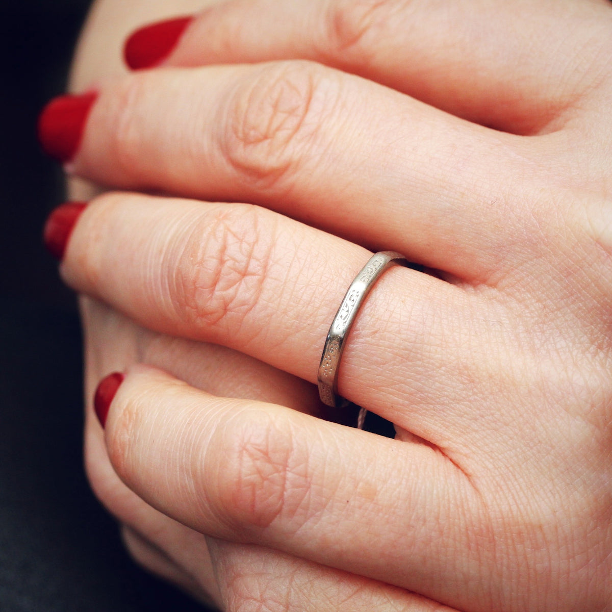 Vintage Date 1949 Size N/6.75 White Gold Wedding Ring