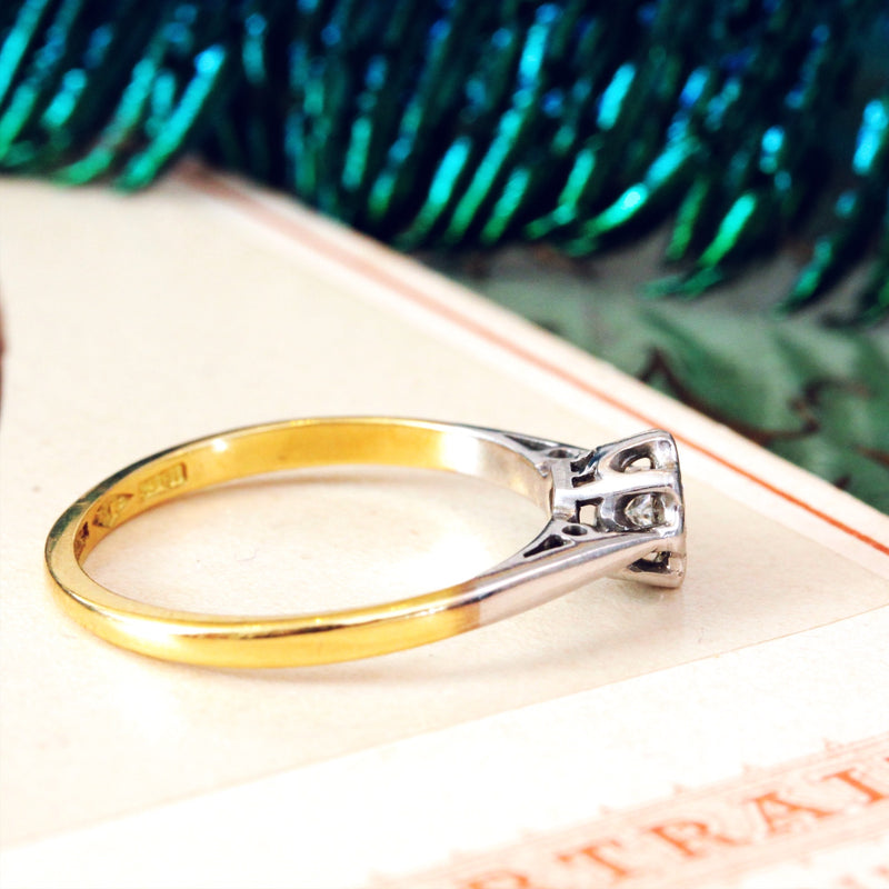Vintage Brilliant-cut Diamond Solitaire Engagement Ring