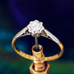 Vintage Brilliant-cut Diamond Solitaire Engagement Ring