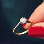 Vintage Brilliant-cut Diamond Solitaire Engagement Ring