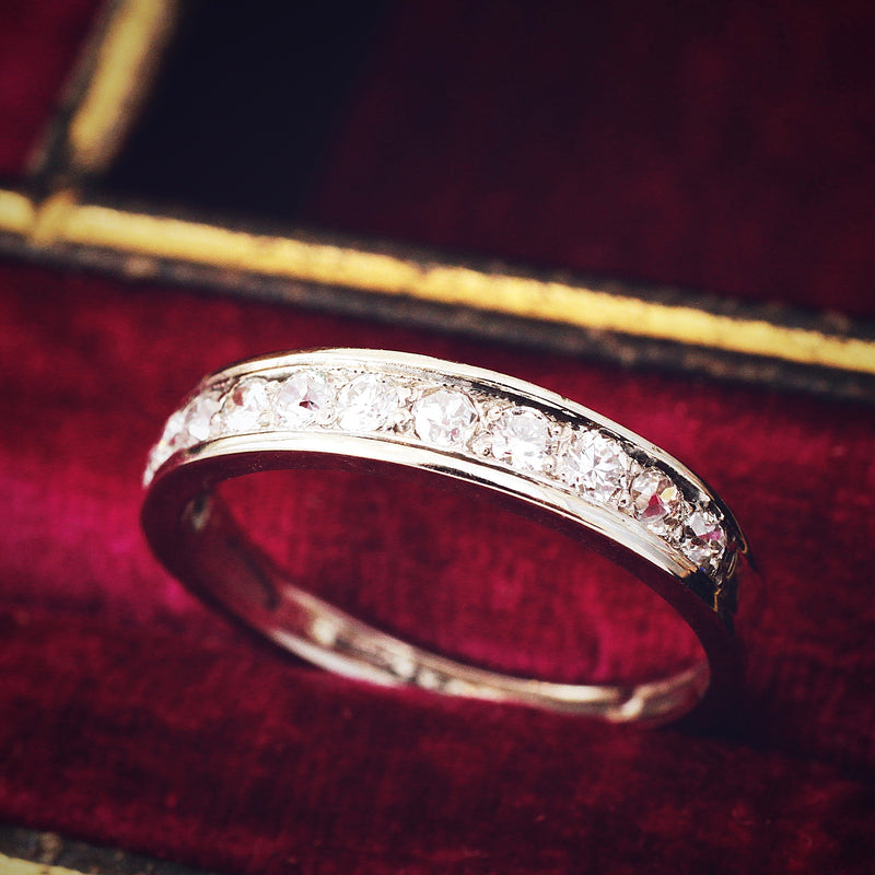 Vintage Diamond Half Eternity Band Ring