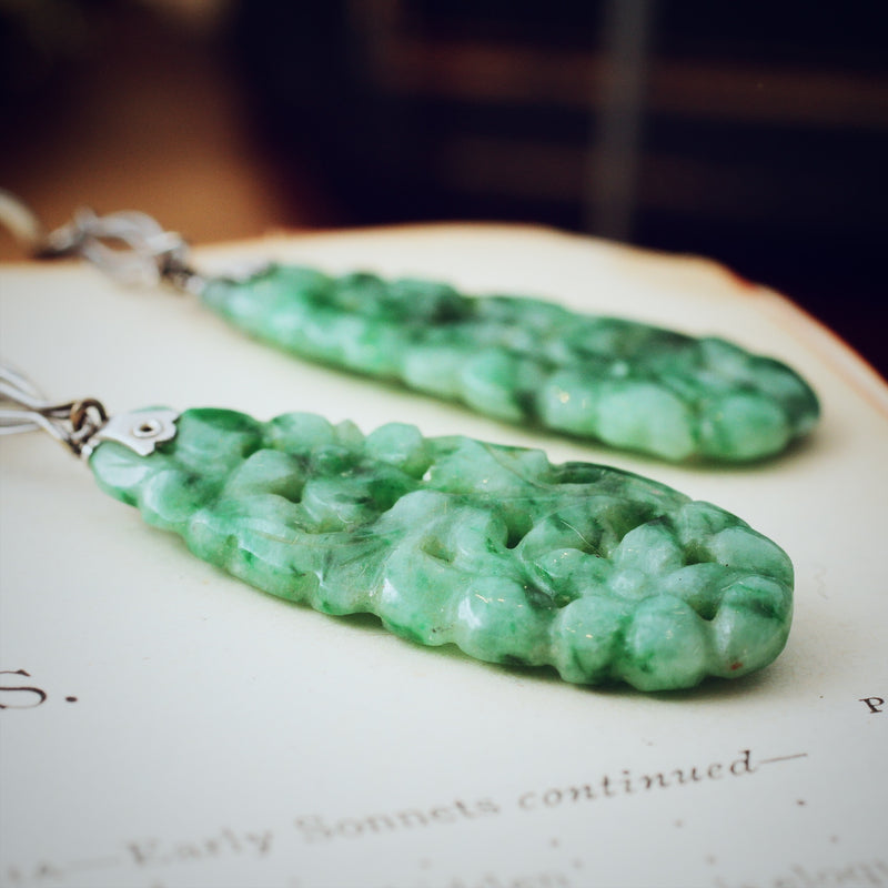 Vintage Jadeite Drop Earrings