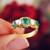 Antique Victorian Emerald & Natural Pearl Ring