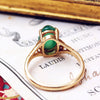 Vintage Date 1978 Green Agate Dress Ring