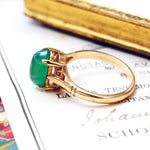 Vintage Green Agate Dress Ring