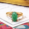 Vintage Green Agate Dress Ring