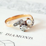 Vintage Art Nouveau Diamond & Pearl Ring