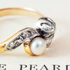 Vintage Art Nouveau Diamond & Pearl Ring