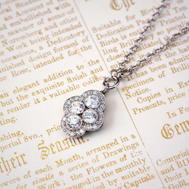 Art Deco Platinum & Diamond Pendant on Platinum Chain (292U) | The Antique  Jewellery Company