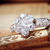 Audacious Glitter!! Vintage Diamond Cluster Ring