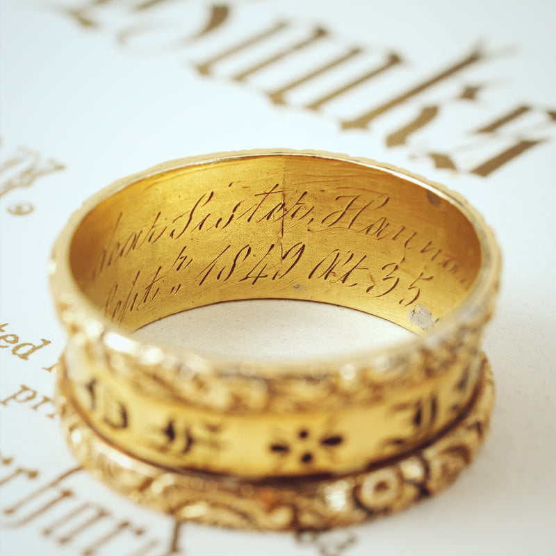 Antique Dedicated 'In Memory Of' Mourning Ring