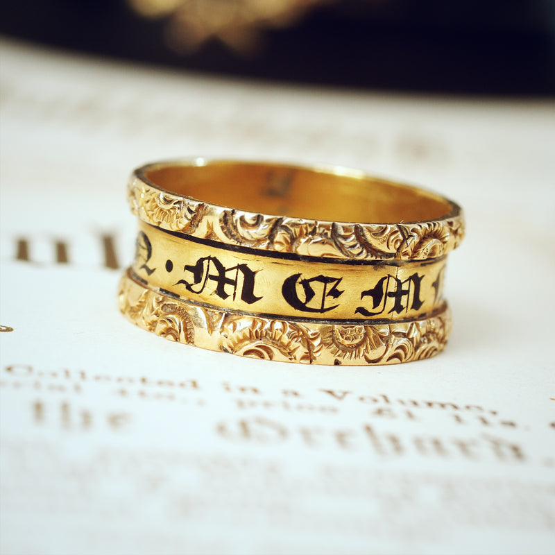 Antique Dedicated 'In Memory Of' Mourning Ring