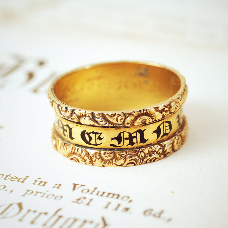 Antique Dedicated 'In Memory Of' Mourning Ring