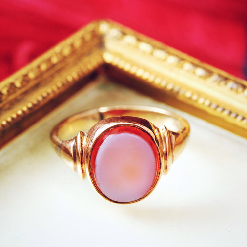 Vintage Ladies Sardonyx Signet Pinkie Ring