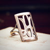 Statement Vintage 'H' 9ct Gold Ring