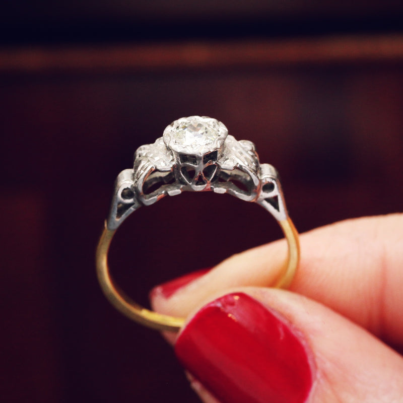 Antique art clearance deco engagement ring
