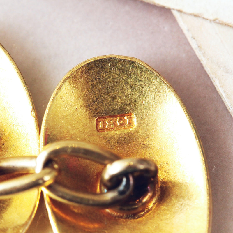 Vintage 18ct Gold Oval Cufflinks