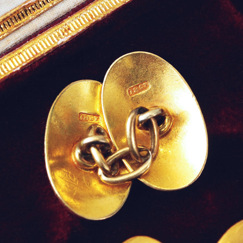 Vintage 18ct Gold Oval Cufflinks