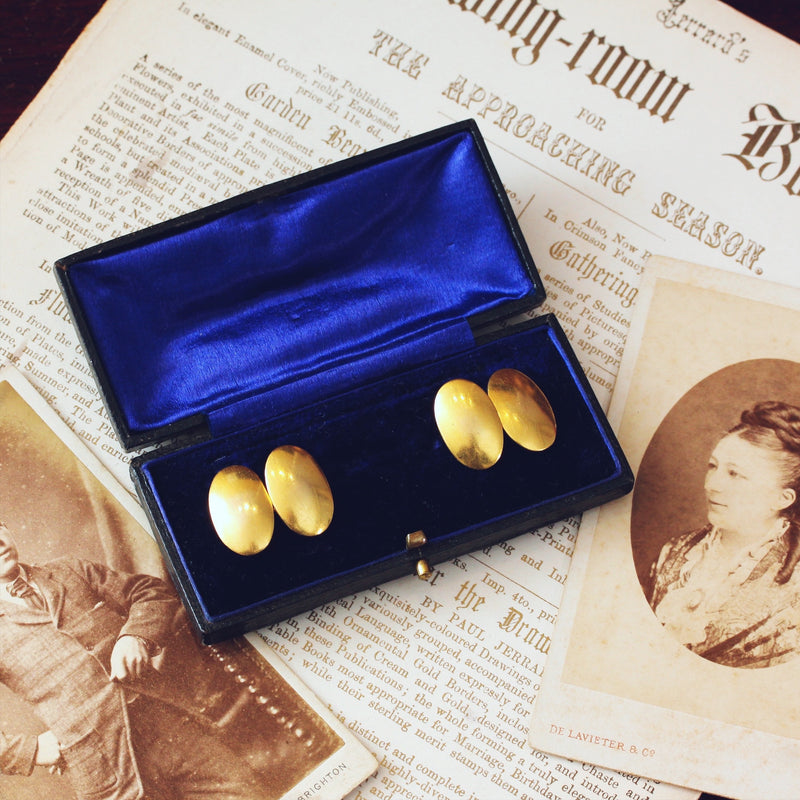 Vintage 18ct Gold Oval Cufflinks