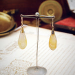Antique Victorian Swirled Agate Drop Earrings