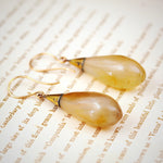 Antique Victorian Swirled Agate Drop Earrings