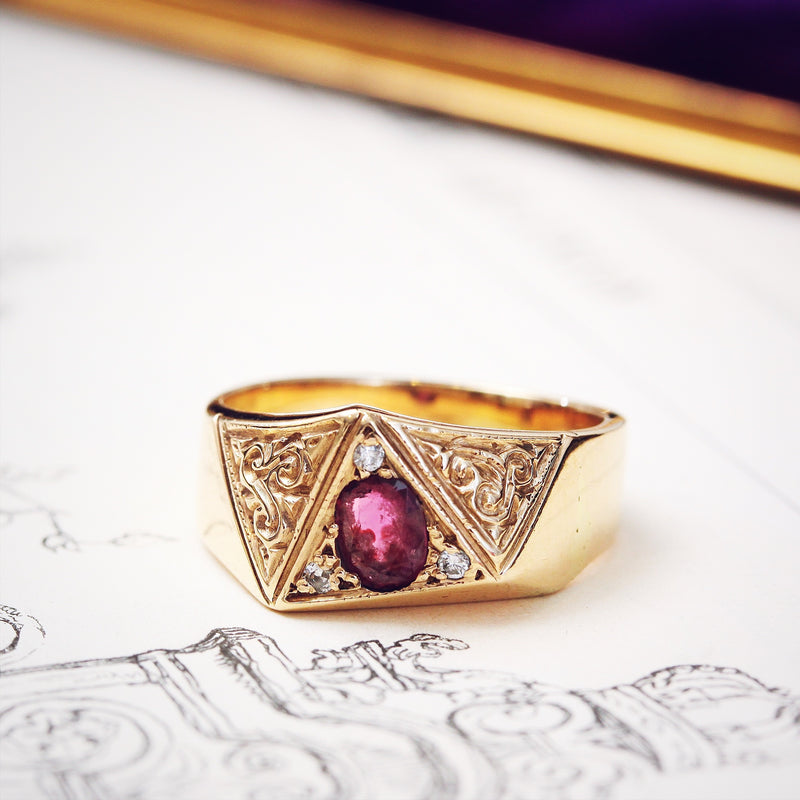 Vintage Ruby & Diamond Dress Ring