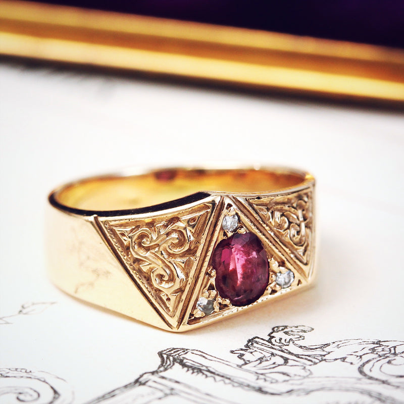 Vintage Ruby & Diamond Dress Ring