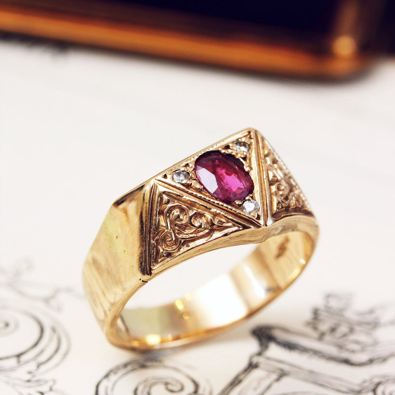 Vintage Ruby & Diamond Dress Ring