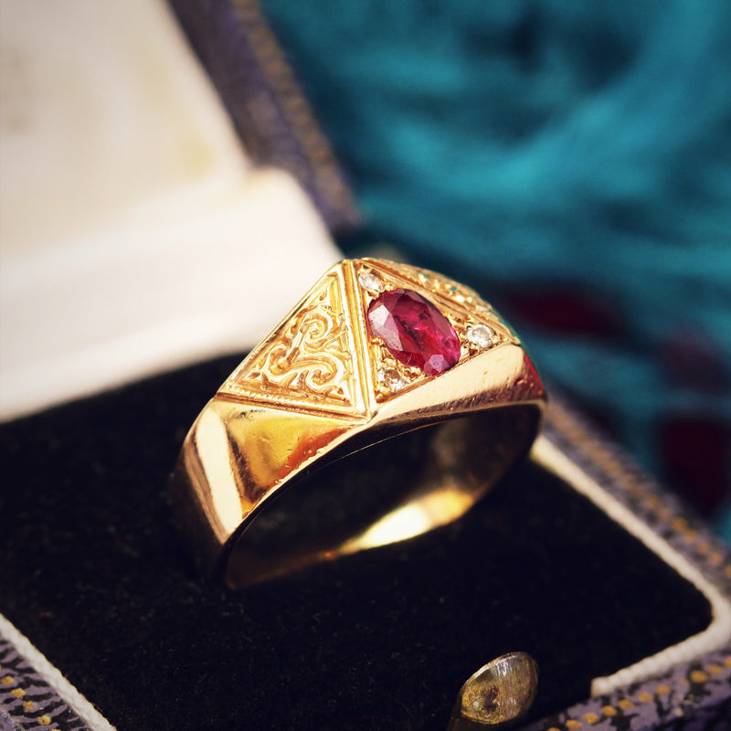 Vintage Ruby & Diamond Dress Ring