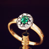 Antique Emerald and Rose Cut Diamond Cluster Ring