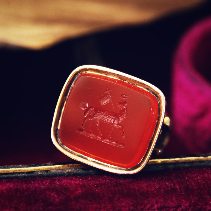 An Antique Georgian Era Carved Carnelian Seal Fob