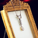 Antique Platinum Diamond Lavaliere Pendant