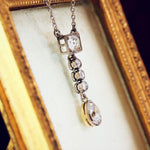 Fine Antique Platinum Diamond Lavaliere Pendant