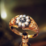 Sentimental Antique Georgian Wild Pearl & Diamond Ring