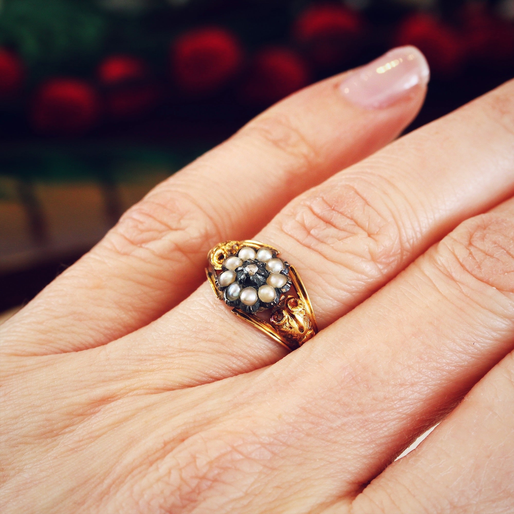 Vintage Ruby and Seed Pearl Ring | cameocalamity.com