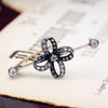 Adorable Antique Diamond Quatrefoil Flower Brooch