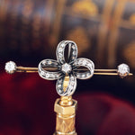 Antique Diamond Quatrefoil Flower Brooch