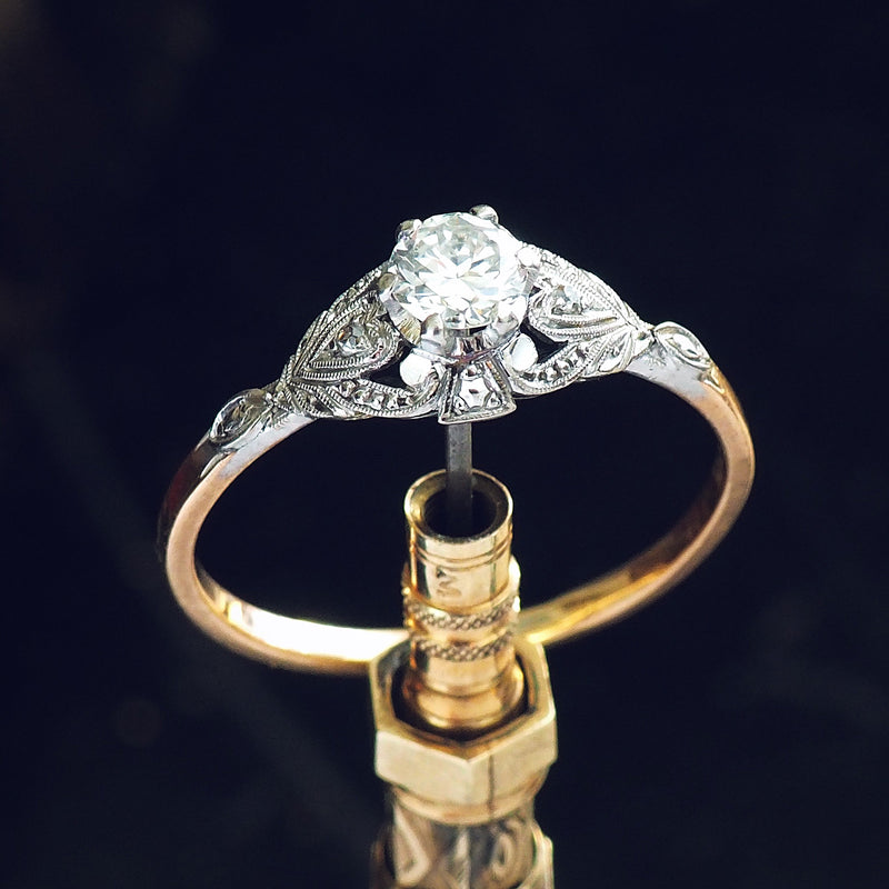 Pristine Vintage Perfection! Diamond Engagement Ring