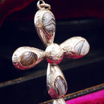 Victorian Scottish Agate Cross Silver Pendant