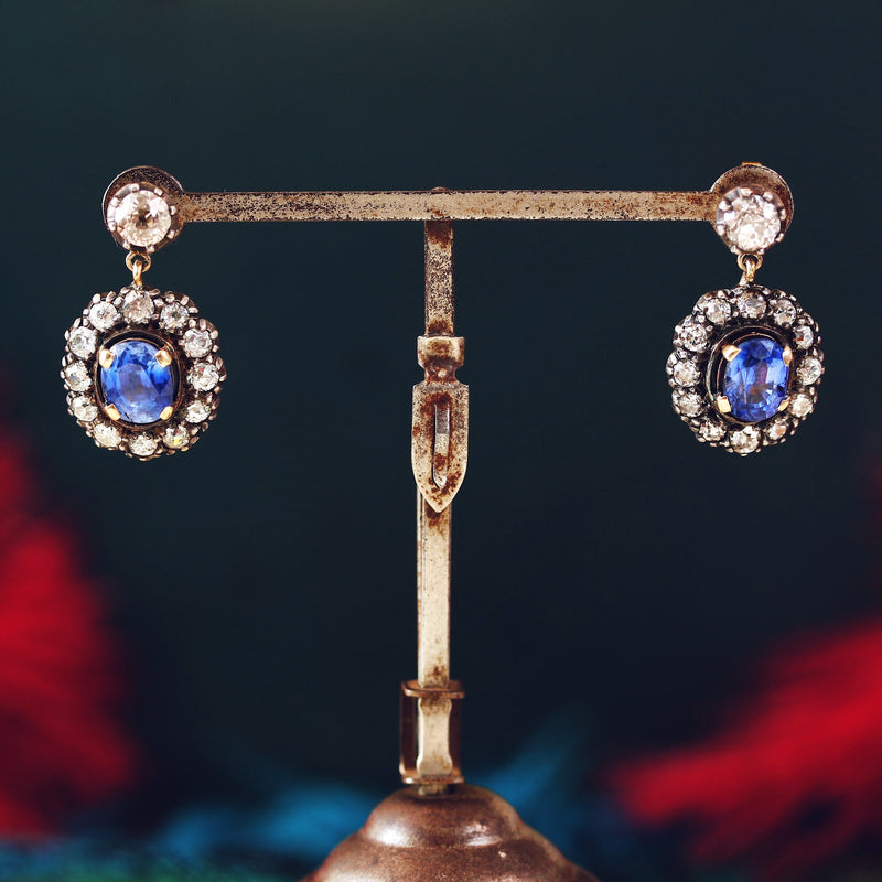 Victorian Sapphire & Diamond Earrings