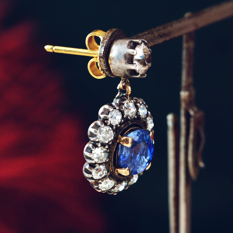 Victorian Sapphire & Diamond Earrings