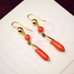 Antique Etruscan Revival Coral Earrings