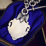 Date 1921 Silver Double Albert Chain & 1898 Fob Medal