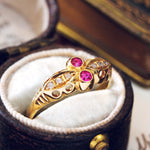 Antique Date 1919 Ruby & Diamond Ring