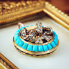 Antique 18ct Gold Victorian Turquoise & Diamond Pendant