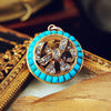 Antique 18ct Gold Victorian Turquoise and Diamond Pendant