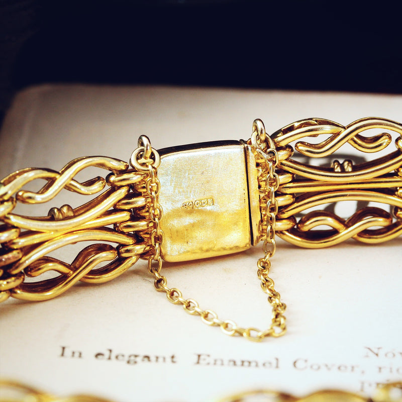 Especially Nice 9ct Gold Edwardian Gate Bracelet