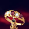 Mid Victorian Garnet & Natural Pearl Ring