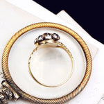 Rare Early Victorian Ruby & Diamond Blossom Ring