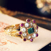 Exquisite Antique Georgian Emerald, Pearl and Ruby Ring